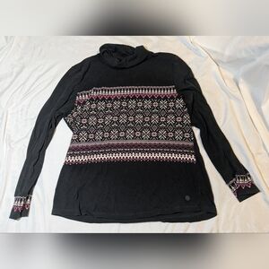 T By Talbots Women's Snowflake/Winter Long Sleeve Turtleneck Size XLp